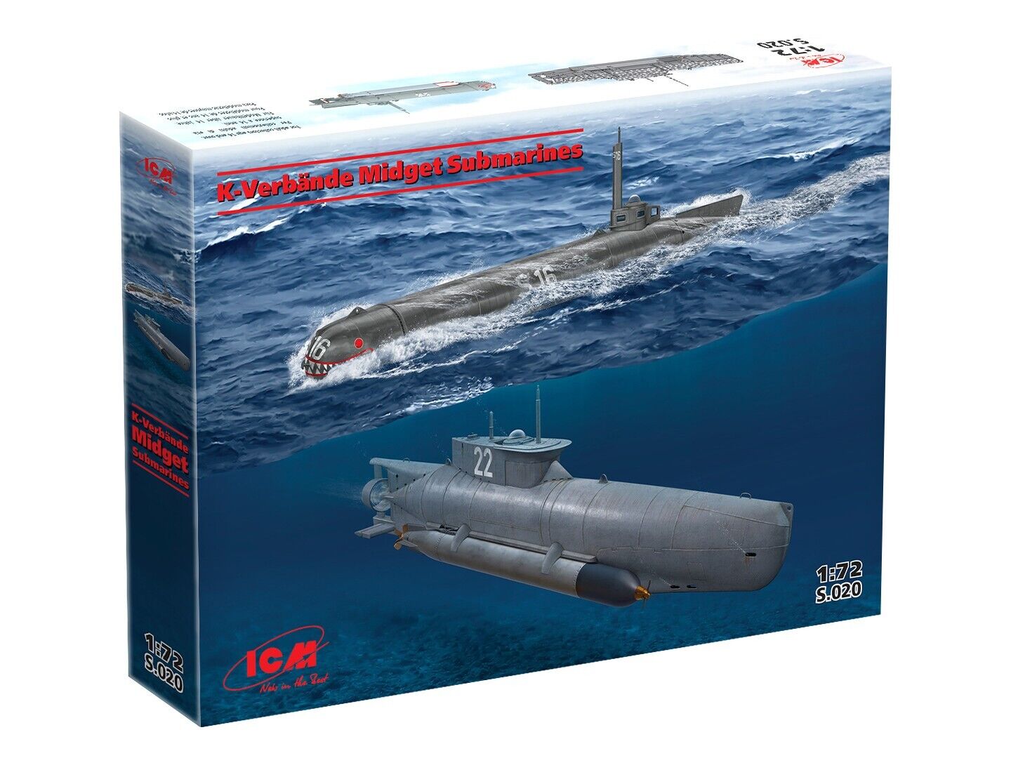 ICM 1/72 K-Verbände Midget Submarines ('Seehund' and 'Molch')