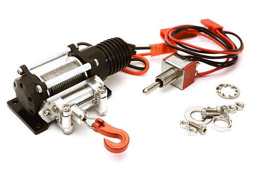 Integy C24659BLK Billet Machined Realistic Power Winch for 1/10 Crawlers (Black) - Hobby City NZ