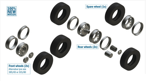 Italeri 3909 1/24 European Tractor Tyres and Rims (8941167575277)