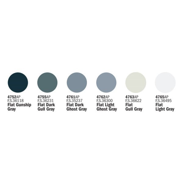Italeri/Vallejo 431AP ITALERI/VALLEJO PAINT - USAF/USN MODERN - 6 PCS (8756645986541)