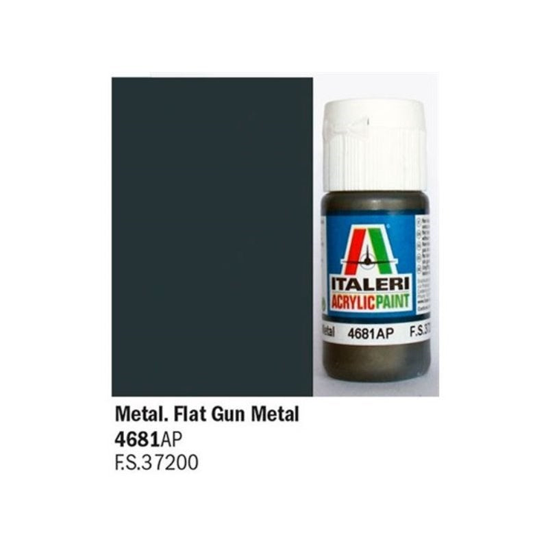 Vallejo by Italeri 4681AP  Acrylic Paint Metal Flat Gun Metal
