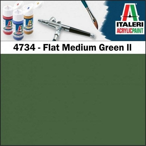 Vallejo by Italeri 4734  - FLAT MEDIUM GREEN (II) - Hobby City NZ