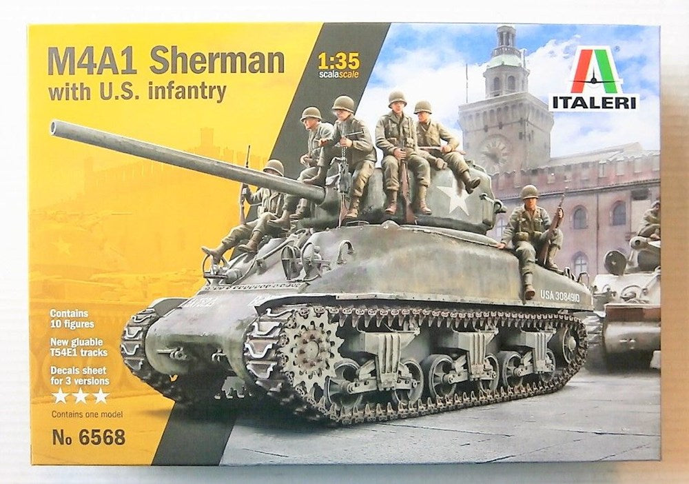 Italeri 6568 1/35 M4A1 SHERMAN W/INFANTRY (8756645003501)