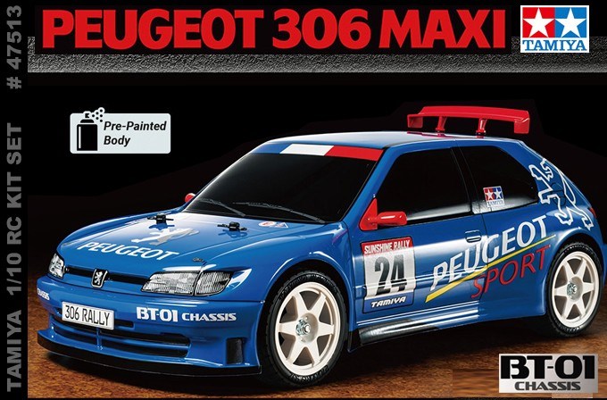 Tamiya Peugeot 306 Maxi BT-01 Chassis RC Rally Car 1/10 Scale