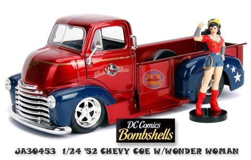 Jada 30453 1/24 B.SHELLS '52 CHEVY COW W/WONDER WOMAN (8114212241645)