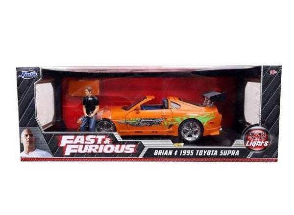 Jada 31139 1/18 1995 Toyota Supra Mk.4 w/Brian Figurine and Working Lights - Fast and Furious (8745089302765)