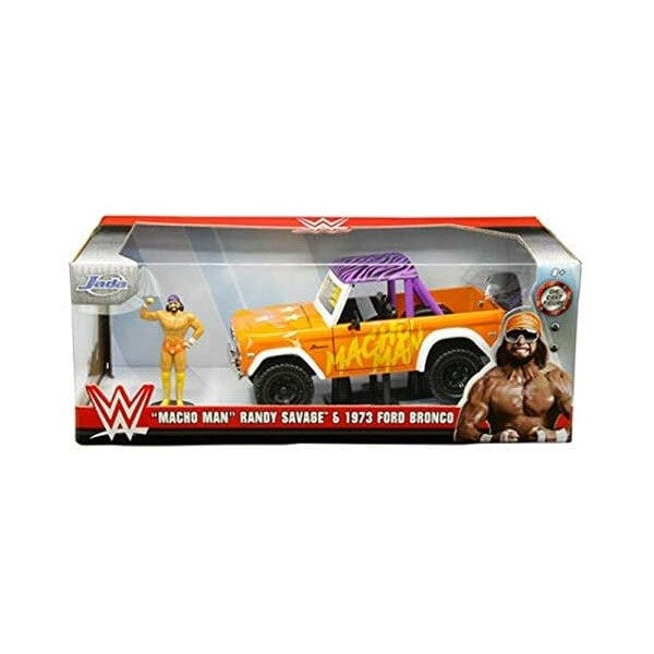 Jada 32046 1/24 1973 Ford Bronco w/"Macho Man" Randy Savage Figurine