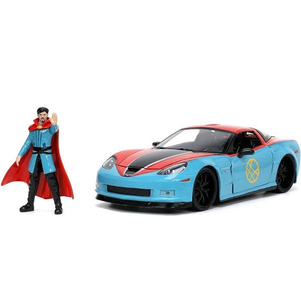 Jada 32115 1/24 2006 Chevrolet Corvette Z06 w/Doctor Strange Figurine - Marvel's Avengers