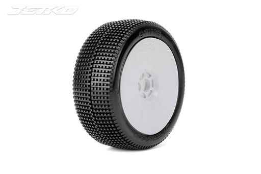 Jetko JKO1001DWSSG STING:1/8 Buggy/Dish/White Rim/Super Soft/Glued Pair - Hobby City NZ (8499678380269)