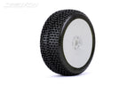 Jetko Dirt Slinger Buggy Dish White Rim Ultra Soft Glued 1/8 Scale RC Wheel & Tyre Set