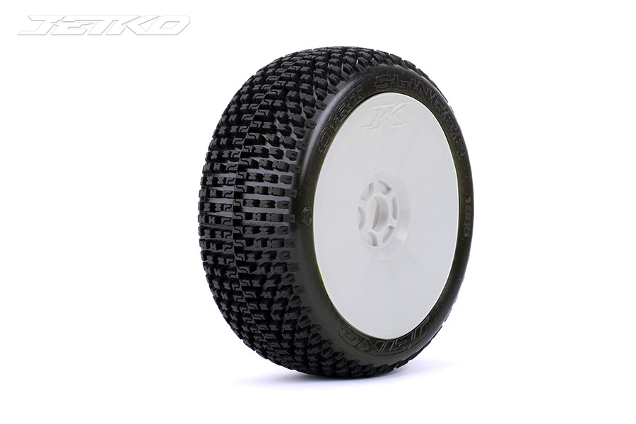 Jetko JKO1005DWUSG DIRT SLINGER: 1/8 Buggy/Dish/White Rim/Ultra Soft/Glued (8347090649325)