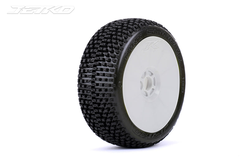 Jetko JKO1005DWUSG DIRT SLINGER: 1/8 Buggy/Dish/White Rim/Ultra Soft/Glued - Hobby City NZ (8347090649325)