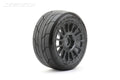 Jetko EX-Super Sonic Radia Rim Buggy Black Medium Soft Glued Belted RC Wheel & Tyre Set 1/8 Scale