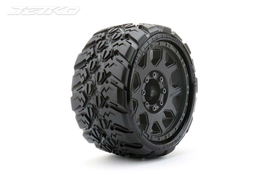 Jetko JKO1602CBMSGB 1/8 SGT 3.8 EX-KING COBRA/Claw Rim/Black/Medium Soft/Glued/Blted (8499676610797)