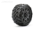 Jetko SGT 3.8 EX-King Cobra Assembled Glued Medium Soft Black Claw Rim RC Wheel & Tyre Set 1/8 Scale
