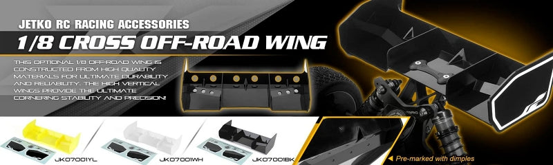 Jetko Cross Off Road Buggy Truggy Yellow RC Wing 1/8 Scale (3)