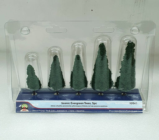 JTT Scenery 92041 62-112mm Evergreen Trees (5pk) (8531204833517)
