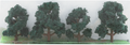 JTT Scenery Dark Green Deciduous 2- 3" (4)
