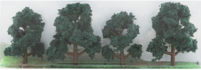 JTT Scenery Dark Green Deciduous 2- 3" (4)