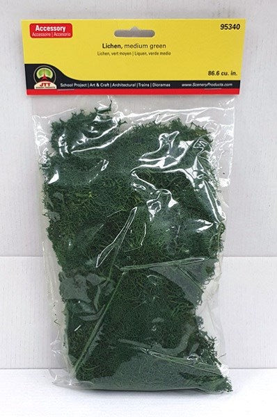 JTT Scenery 95340 Lichen Medium Green - Bagged (8324797595885)
