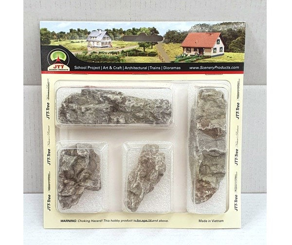 JTT Scenery Pre-Painted Rocks: Outcroppings - 4pk
