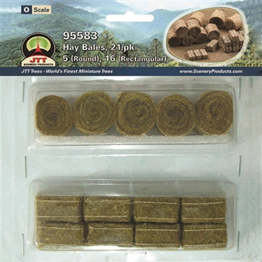 JTT Scenery 95583 1/48 O-Scale Hay Bales - 5 Round 16 Rectangular (8324606329069)