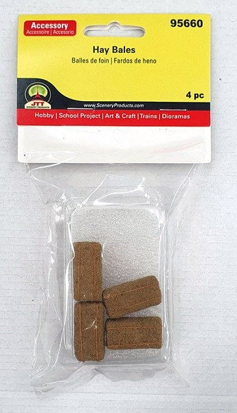 JTT Scenery 95660 Rectangular Hay Bales - 4pk (8324798120173)