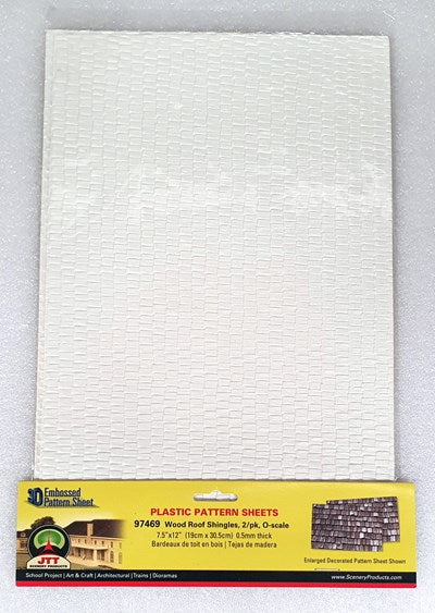 JTT Scenery 97469 Wood Roof Shingles - Styrene Pattern Sheets (2pk) (8324807098605)