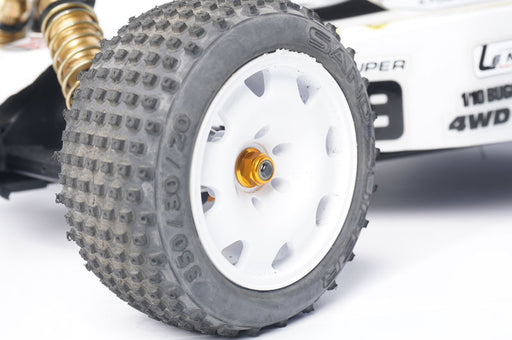 Koswork KOS04309 Kyosho M4 Aluminum Flanged Nylon Lock Nuts Gold (4) Mid/Turbo/Optima/Javelin/Ultima (9003639668973)