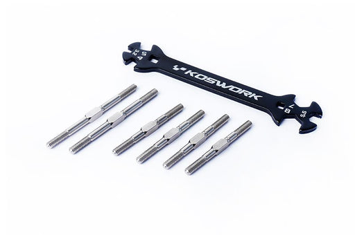 Koswork KOS04361-01 Kyosho Ultima Steel Heavy Duty Turnbuckle Set (6pcs, w/wrench) Ultima Series (9003640520941)