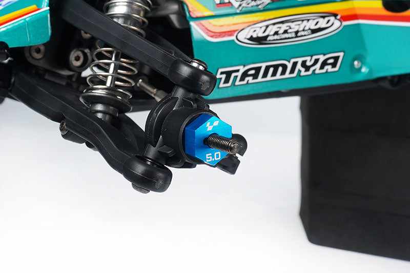 Koswork KOS04407 Tamiya 5mm Aluminum Clamping Wheel Hex (4) Blue (9001931571437)