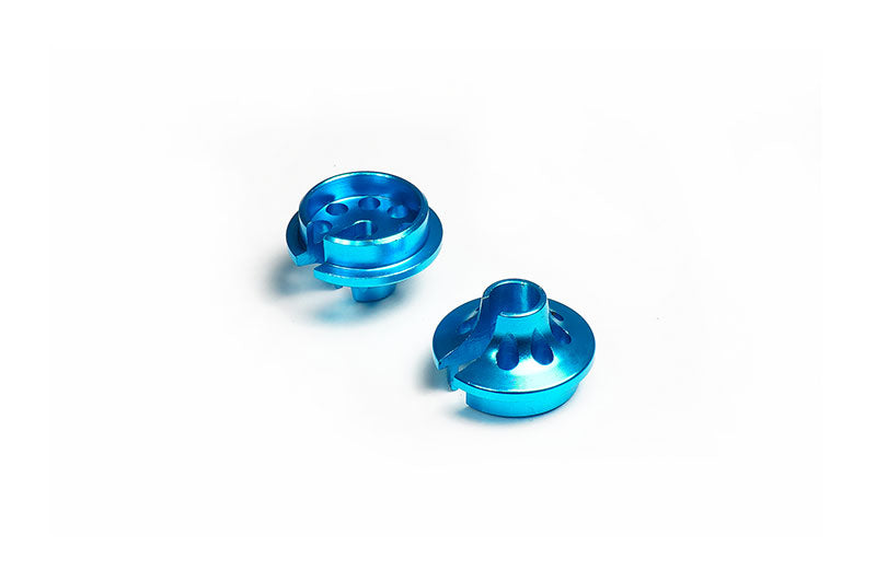 Koswork KOS04805TA Long 12.2mm Alum Shock Spring Retainer/Cup for 12mm Shock Blue (2) (9001931866349)