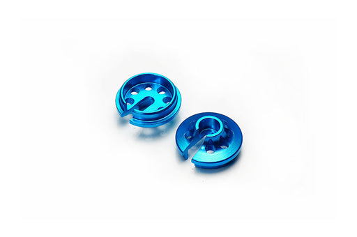Koswork KOS04846TA Short 9.2mm Alum Shock Spring Retainer/Cup for 12mm Shock Blue (2) (9003641831661)
