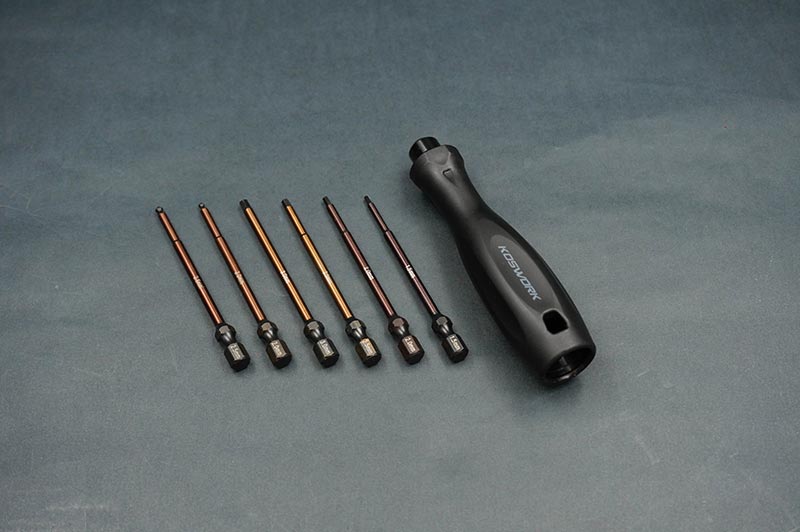 Koswork 1/4" Drive Hex Wrench Set 1.5-3.0mm Hex & 2.0-2.5mm Ball Tool (2)