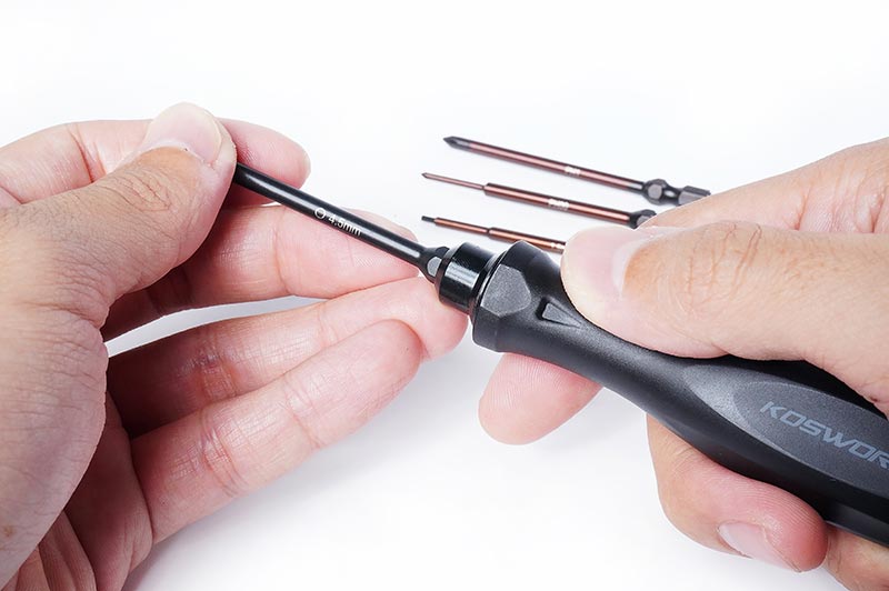 Koswork KOS13204-1/4MINI4 Mini-Z 4pcs Mini Car Tool Set (H1.5, N4.5, P00 & P1) 1/4" Drive Hex (9001934815469)