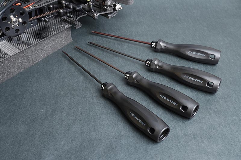 Koswork Hex Wrench Set 1.5mm 2.0mm 2.5mm & 3.0mm with 120mm Tip Tool (2)