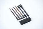 Koswork Nut Driver/Hex Wrench Tip Set 1.5, 2.0, 2.5, 3.0mm Hex & 5.5, 7mm Nut Driver 1/4in Drive Tool (3)