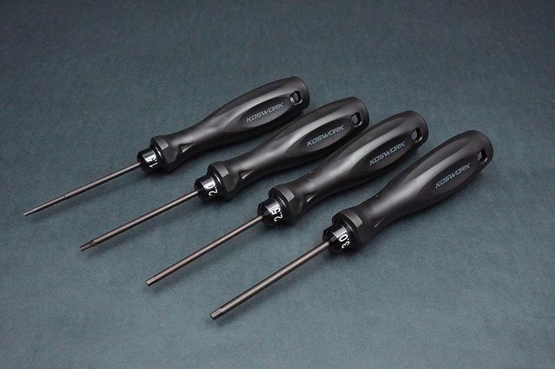 Koswork Hex Wrench Set 1.5mm 2.0mm 2.5mm & 3.0mm with 75mm Tip Tool