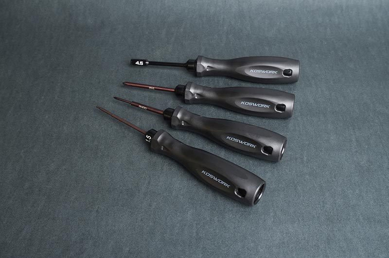 Koswork Mini-Z 4pcs Mini Car Tool Set (H1.5, N4.5, P00 & P1) Light Tri Handle