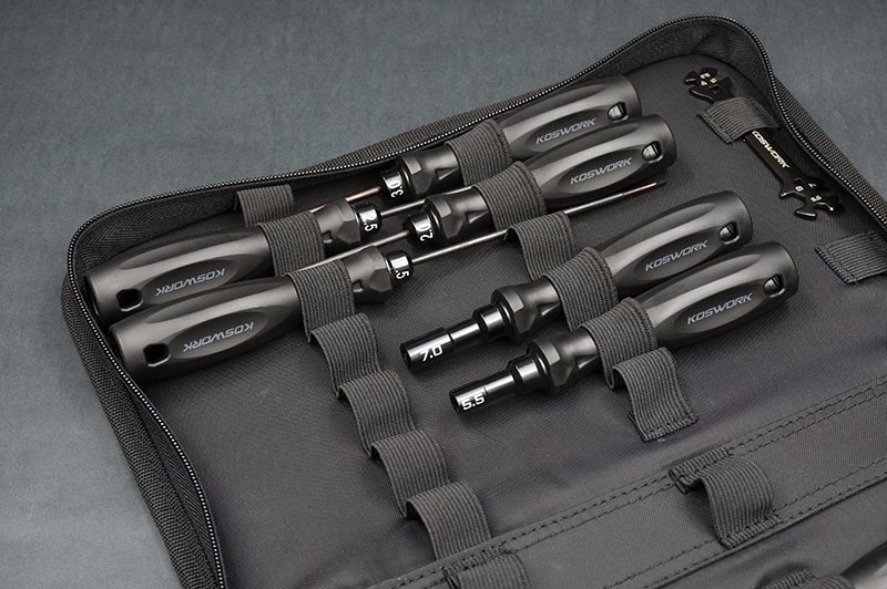 Koswork 10pcs Light Tri Handle Set with Parts Box & Tool Bag