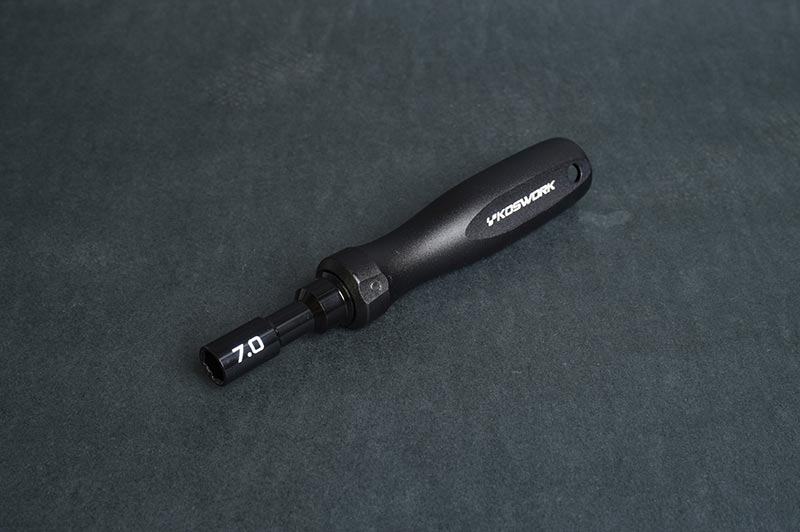 Koswork Hard Coated Aluminium 7mm Compact Wheel Nut Driver Light Tri Handle Tool