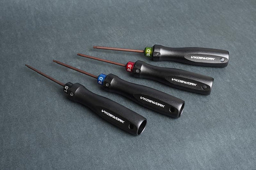 Koswork KOS13252-HSET4 Hex Wrench Set 1.5mm, 2.0mm, 2.5mm & 3.0mm (w/75mm Tip) (Alum. Tri Handle) (9003648057581)