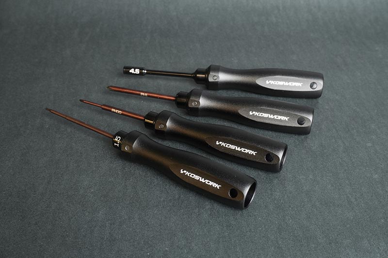 Koswork Mini-Z 4pcs Mini Car Aluminium Tri Handle Tool Set (H1.5, N4.5, P00 & P1)