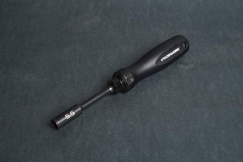 Koswork 5.5mm Steel Nut Driver 68mm Tip Aluminium Tri Handle Tool