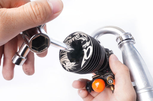 Koswork KOS13265 Glow Plug/Clutch Nut/Wheel Nut Cross Wrench (7, 8, 10, 12 & 17mm) (w/glow plug clip) (9001937305837)