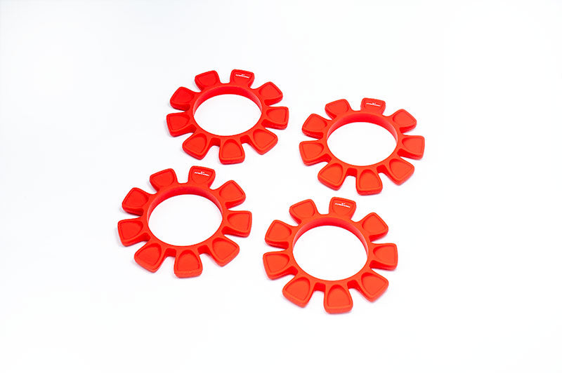 Ksowork KOS14605R 1/10 UFO Red High Strength Silicone Tire Glue Bands (4)