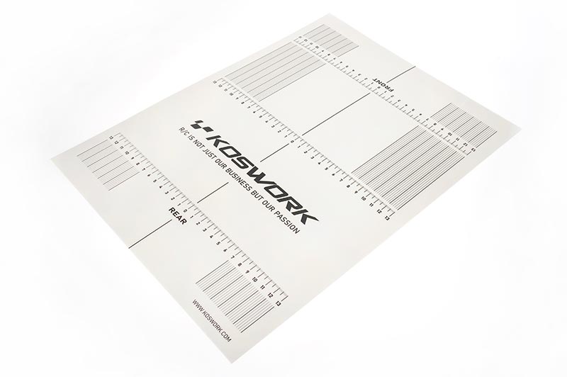 Koswork KOS18013 290x390mm Plastic Decal (for 1/10 Sedan/Touring On-Road Car Setup Board) (9003649368301)