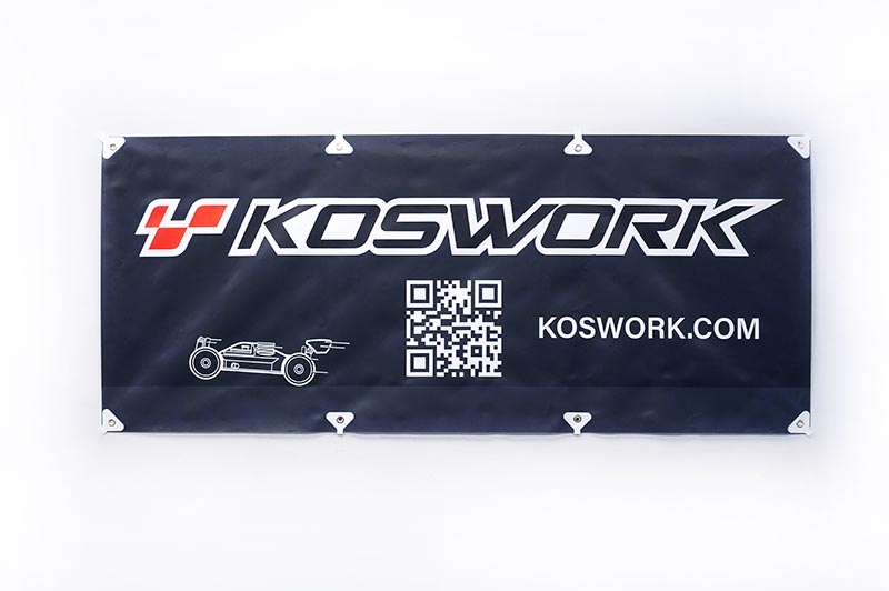 Koswork 180x75cm Fabric Banner Deep Grey