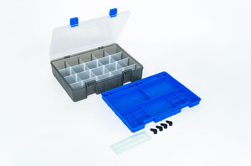 Koswork Tool Box with Partition Kit and Blue Parts Tray