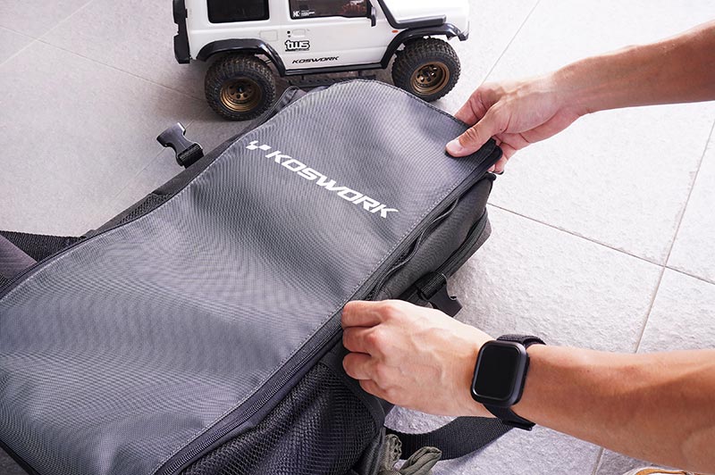 Koswork KOS32213BK RC Car Expandable Backpack (1/8 Buggy, 1/10 Buggy, Truck, Touring & Crawler) Black (9001939796205)